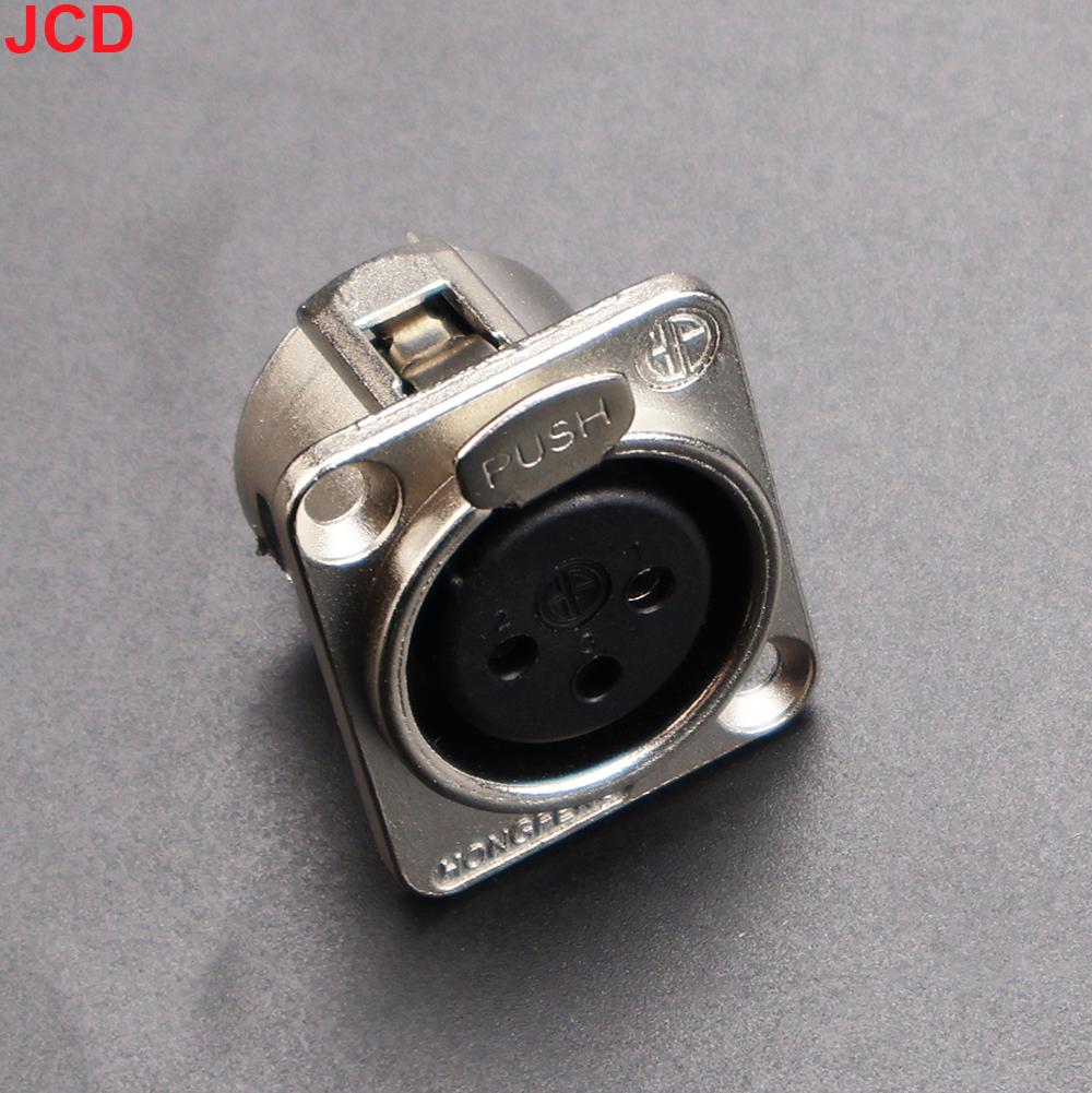 JCD 1pc 3pin Male Female Panel Audio Microphone Jack Plug Connector Black Silver YS145BG YS146BG Copper Contact XLR Metal Socket