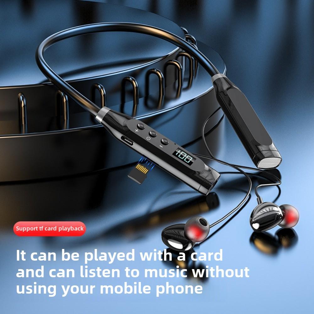 5.3 Wireless Bluetooth Headphone Neck Plug-in Card Ultra-long Life Plug-in Microphone In-ear Neck Bluetooth Headphone