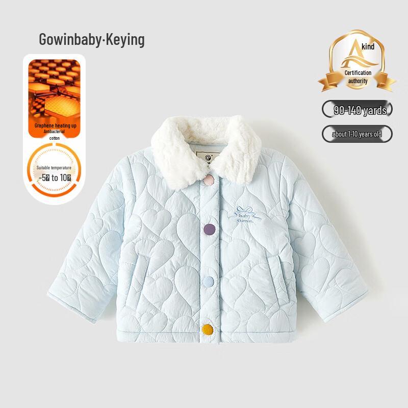 Girls Cartoon Windproof Fleece-Lined Winter Jacket 90 (80-90cm)