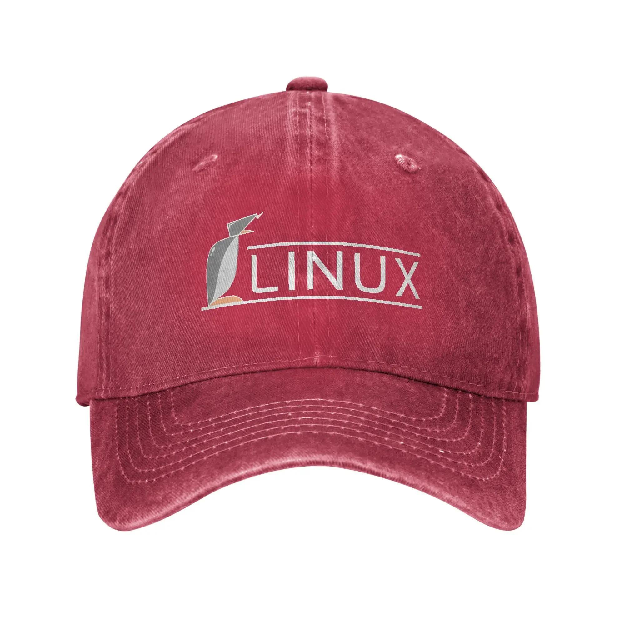 Linux Operating System Tux Penguin Casual Baseball Cap Summer Trucker Hat Sun Visor Hiking Cap FeUnisex Unisex Vintage Baseball Cap One Size