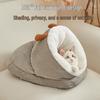 Plush Winter Warm Pet Nest: Cozy Cat & Dog Slippers, Large Space Dog House, Thickened for Comfort.