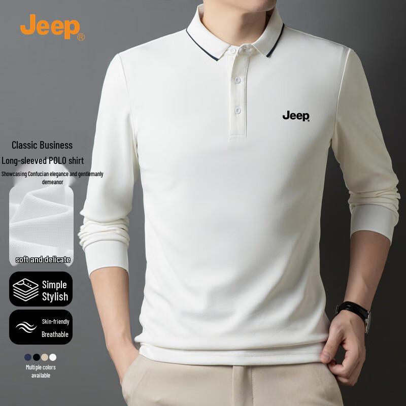 JEEPPOLO Men s Solid Long Sleeve Polo Shirt XL