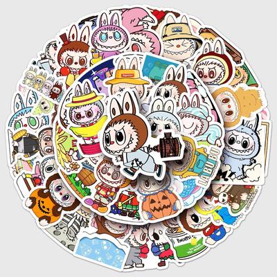 50 Pieces of Labubu Graffiti Stickers Cartoon Cute Labubu Goka Decoration Mobile Phone Case Notebook Hand Account Stickers