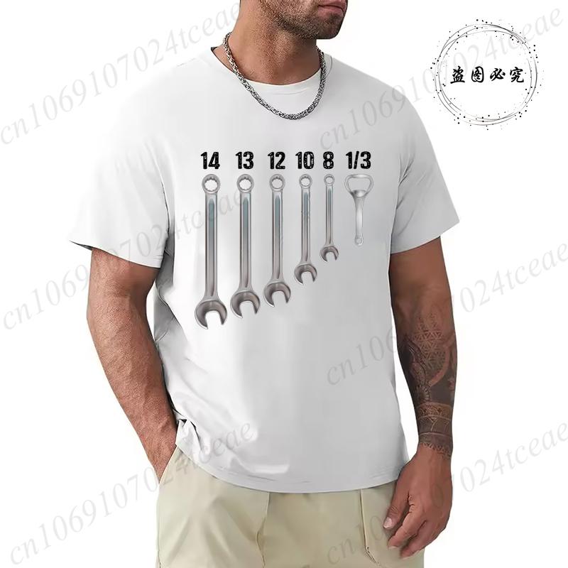 Men Summer Clothing Fashion Casual T-Shirts Keys Mechanic Beer Opener Humor Alcohol Beers Cars Motorcycles Print Sports T-shirt