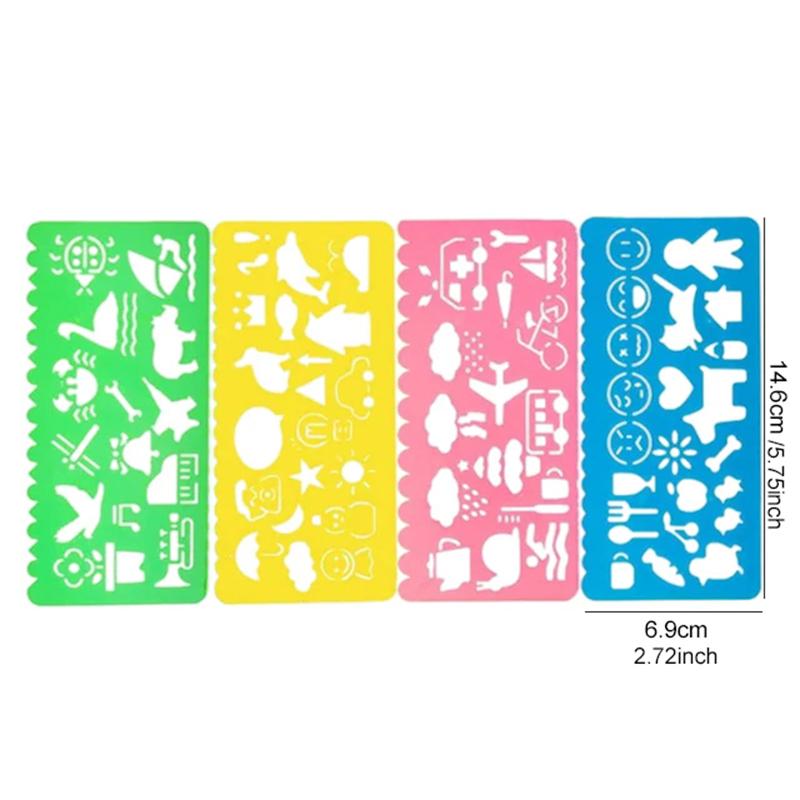 4Pcsset Children Painting Template Drawing Stencils Set Early Childhood Drawing Toys Art Crafts Kids Educational Toy Tmz