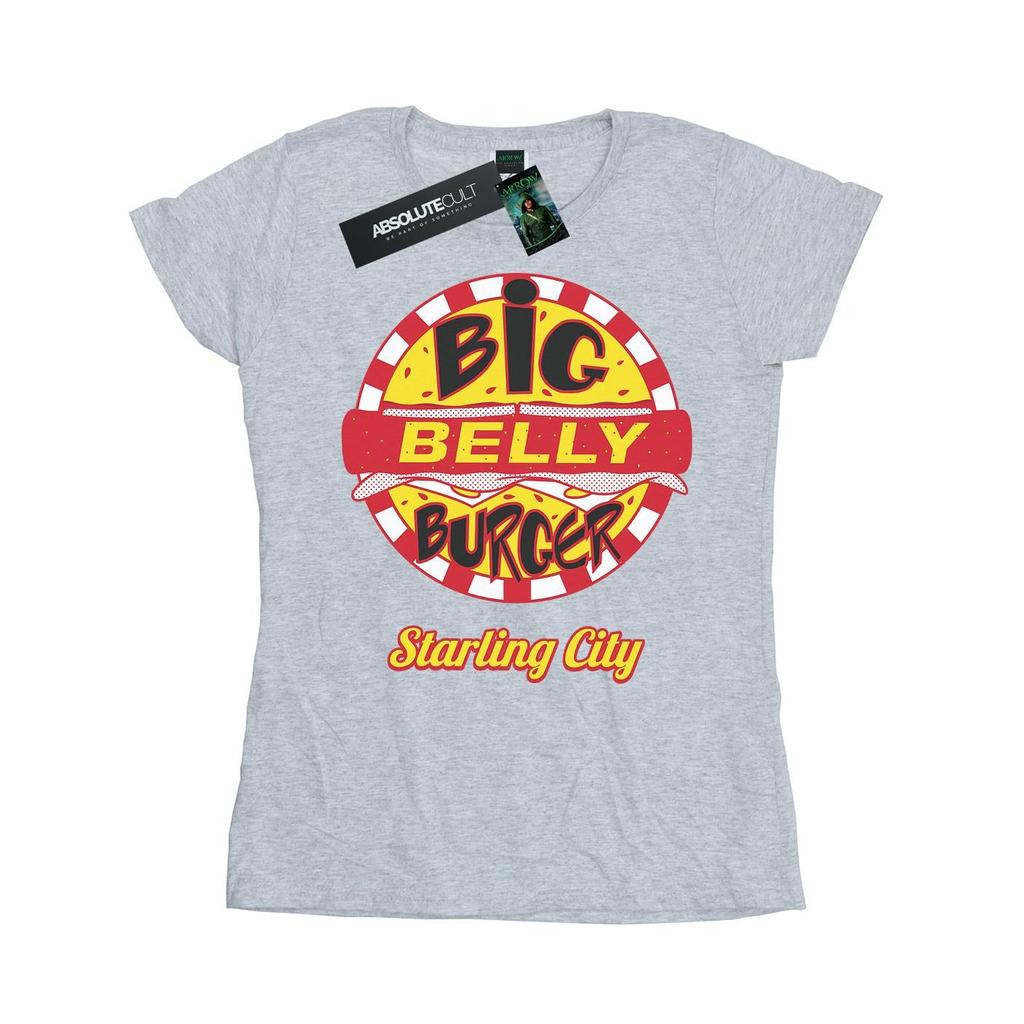 DC Comics Womens/Ladies Arrow Big Belly Burger Logo Cotton T-Shirt