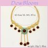 Geometric Red Crystal Pendant Necklace With Water Wave Chain For Women And Men