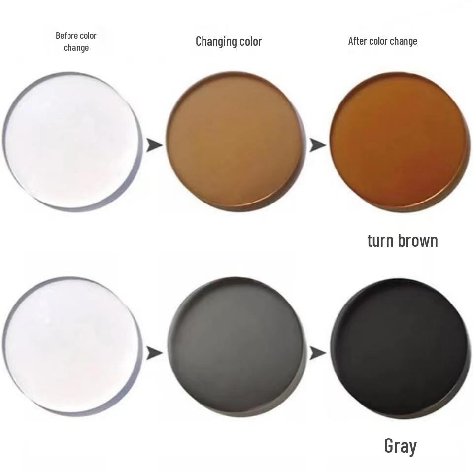 Ultra-Light Photochromic Korean-Style Blue Light Blocking Glasses with Large Frames