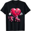Rollschuh Valentinstag Herz Liebhaber Mädchen Frauen Rollschuhfahren T-Shirt
