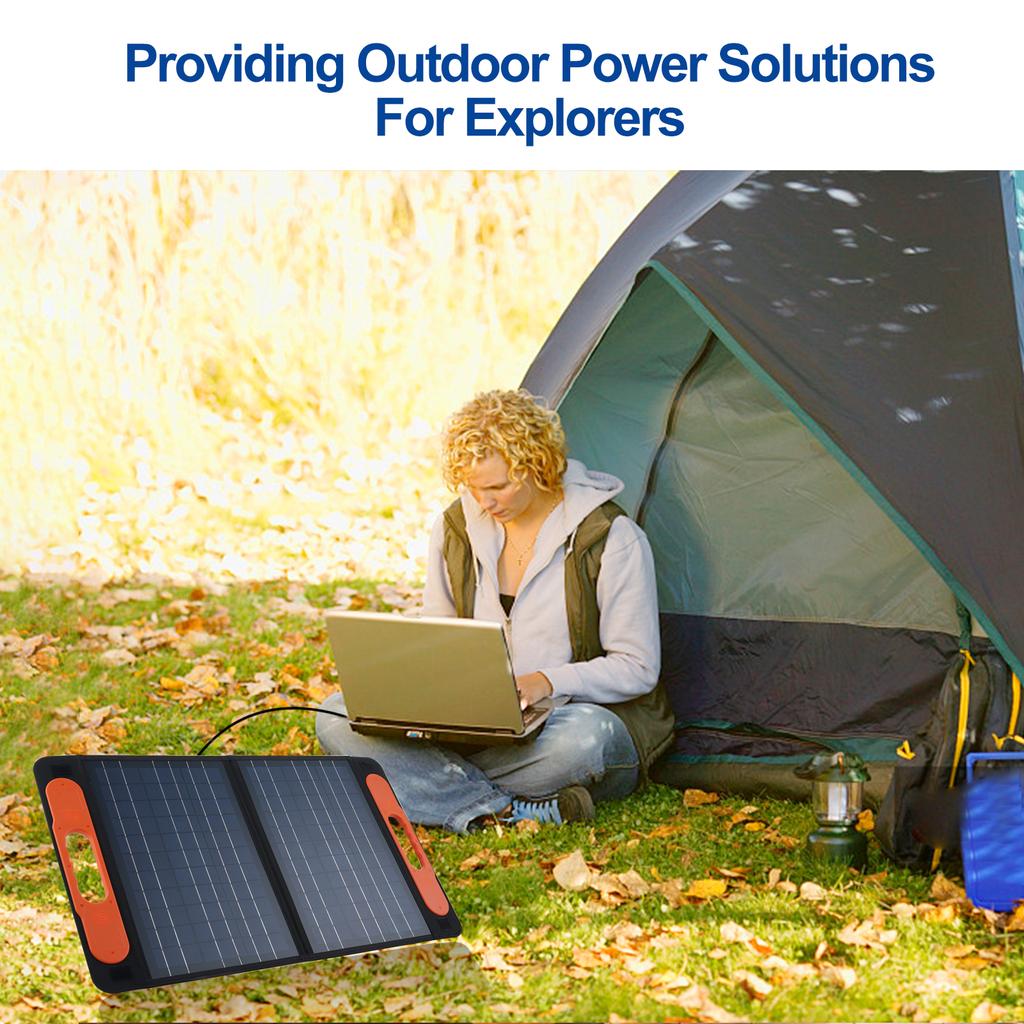 60W Polycrystalline Solar Panel Charging Panel with Handle Solar Charger IP65 Waterproof for Home