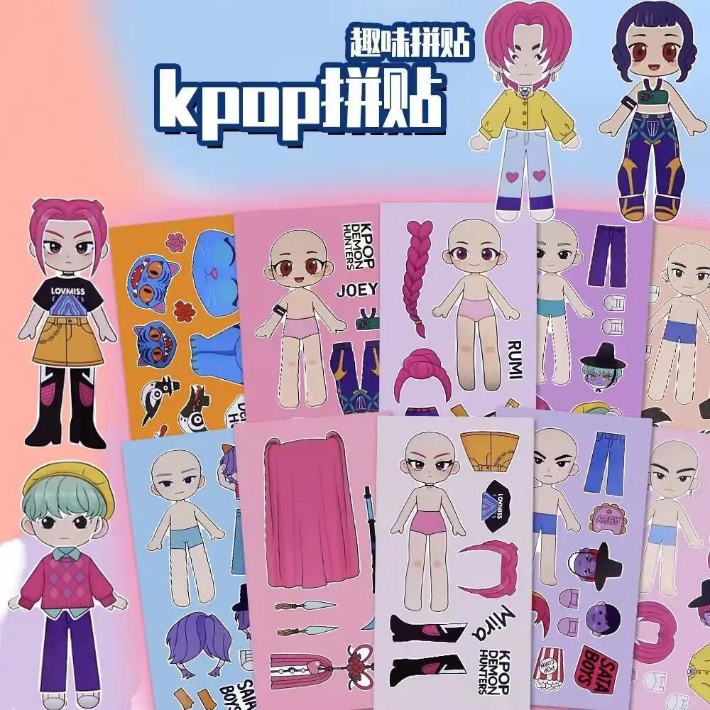 5/10pcs KPop Demon Hunters Cartoon DIY Stickers Bulk Anime Doodle Decals for Luggage Water Bottles