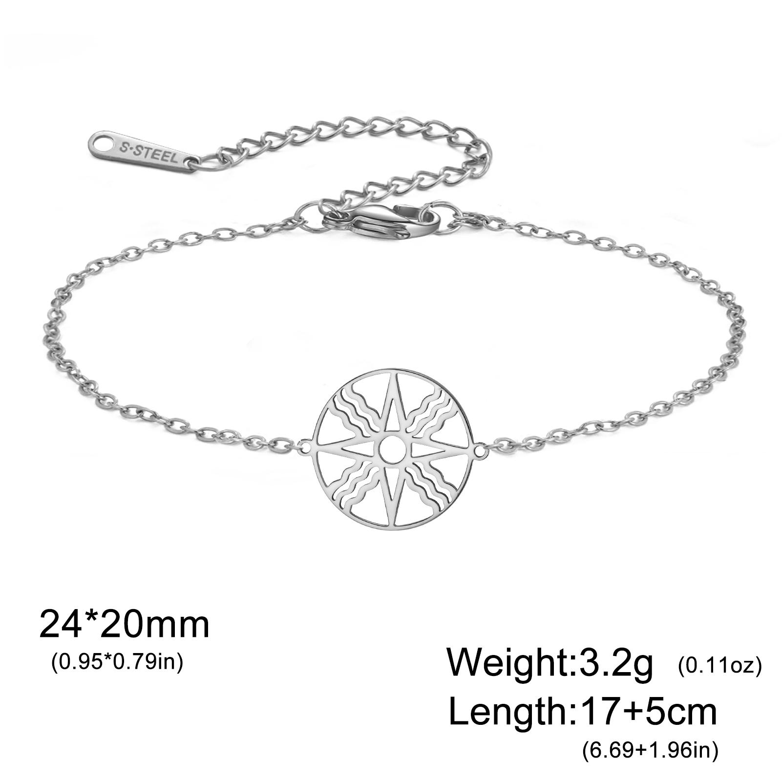Dawapara Assyrian Star Bracelet Ancient Sumerian Sun Symbol Star of Shamash Charm Stainless Steel  Mesopotamian Jewelry