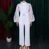 Elegant Jumpsuits Rompers Women O Neck Long Sleeve Belt Straight Party Overalls Clothes OL Woman Pants