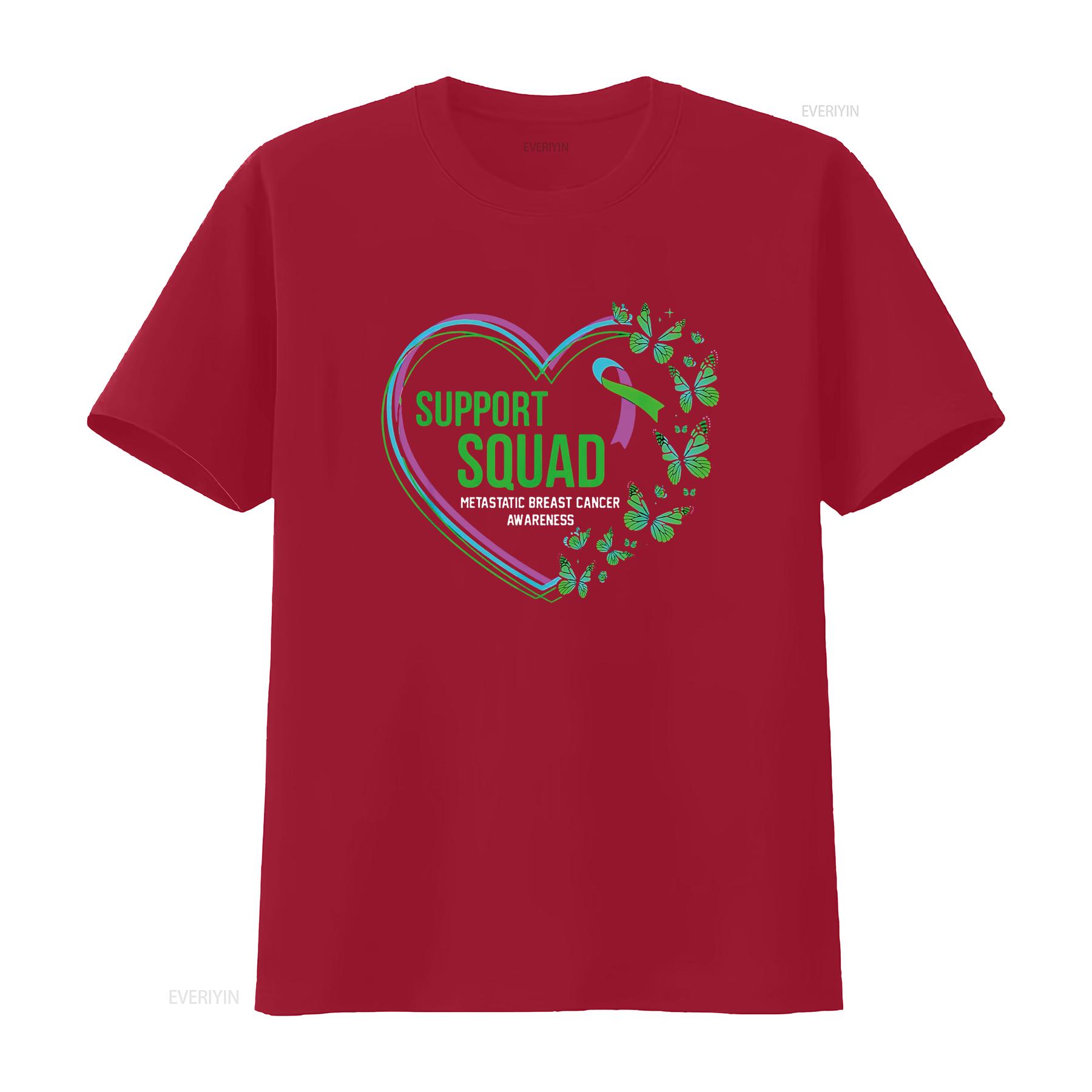 

Womens Heart Support Squad Ribbon Metastatic Breast Cancer T Shirt Black Large vintage Washed Stretched streetwear Soft Stylish S