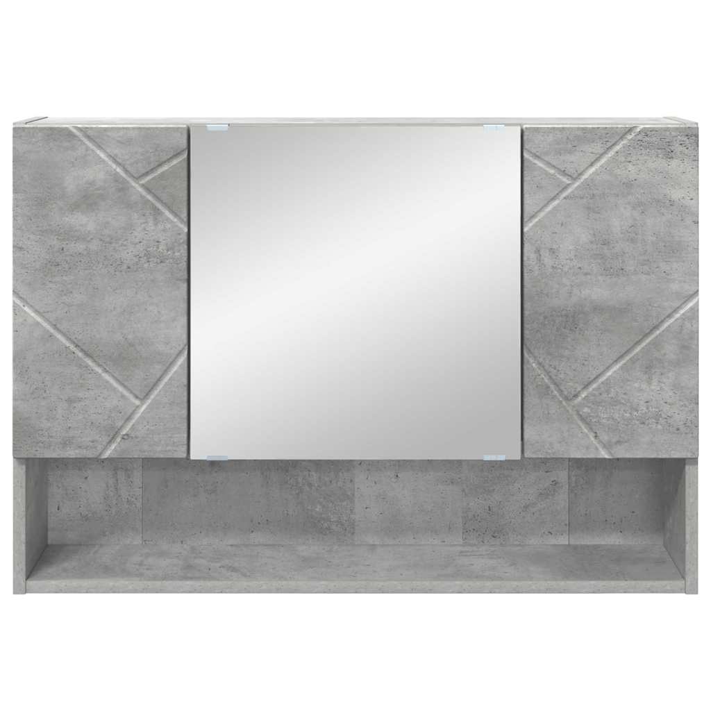 Mirror Cabinet with Door Concrete Grey 80 x 17 x 55 cm Engineered Wood