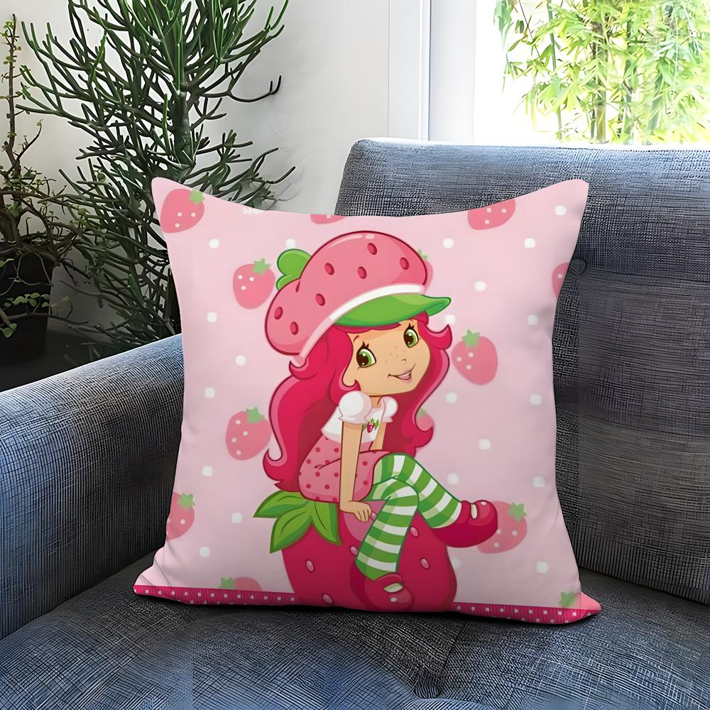 Hot S-SStrawberry Shortcake Cushion Cover Comfortable Reversible Pillow Cover Ideal for Car Sofa Bedroom & Beyond