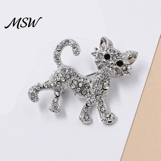 Cat Shaped Pin Rhinestone Shape Brooch Pin, Kitten Lapel Clip for Animal Accessory Women Girls, Sweater Cardigan Coat Suit Decoration Jewelry