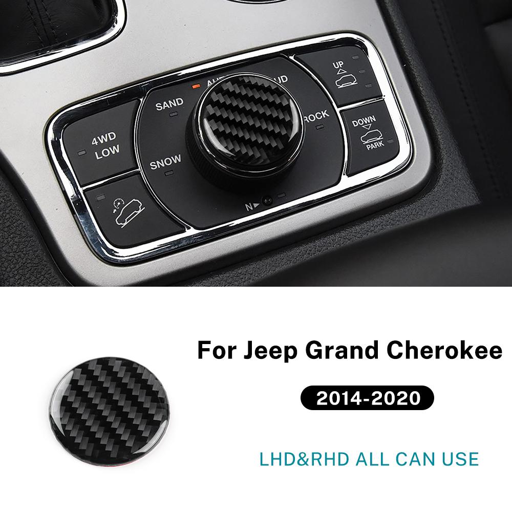 Real Soft Carbon Fiber Sticker For Jeep Grand Cherokee 2014 2015 2016 2017 2018   LHD RHD Car Multimedia Button Panel Black Carbon