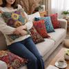 Retro Bohemian Pillow Cushion Super Soft Decorative Printing Ethnic Style Cushion Wear-resistant with Tassel Sofa Cushion