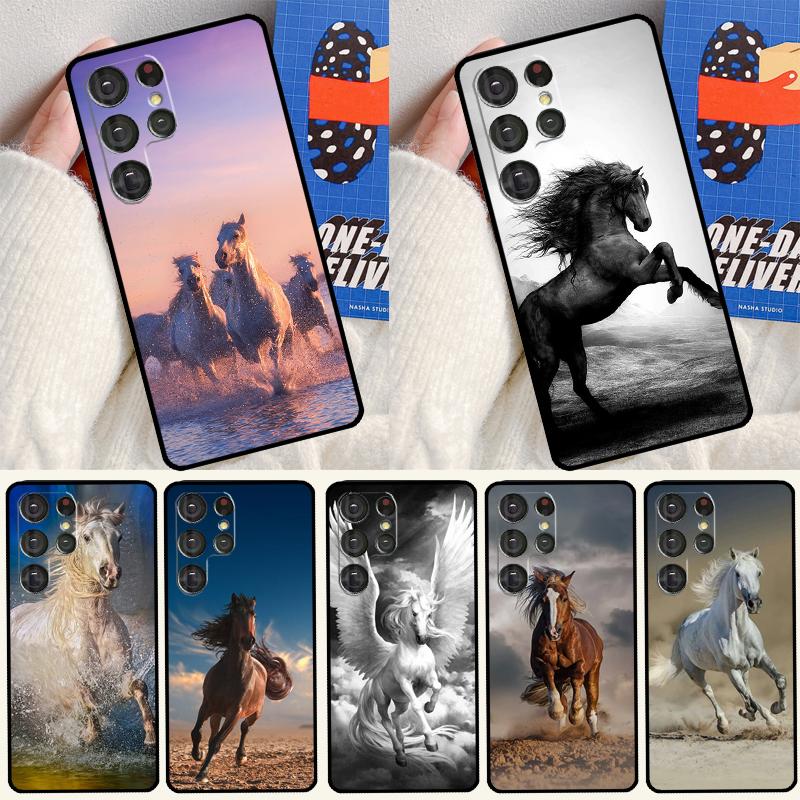 Horses Running Phone Case For Samsung Galaxy S25 S24 Ultra S9 S10 S20 S21 S22 Plus S23 FE S24 FE Cover