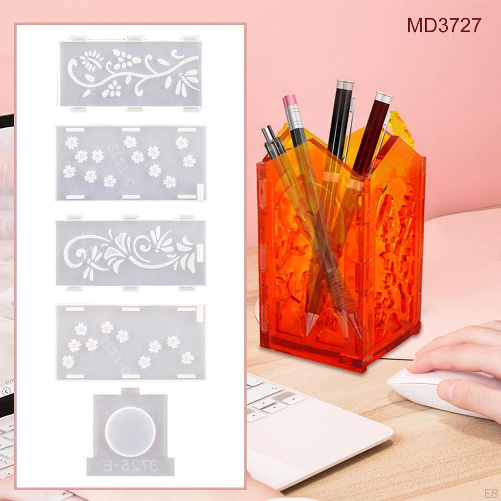 Brush Resin Casting Flower Pot Crafts Tool Handmade Organizer Art for Desktop Storage Jewelry