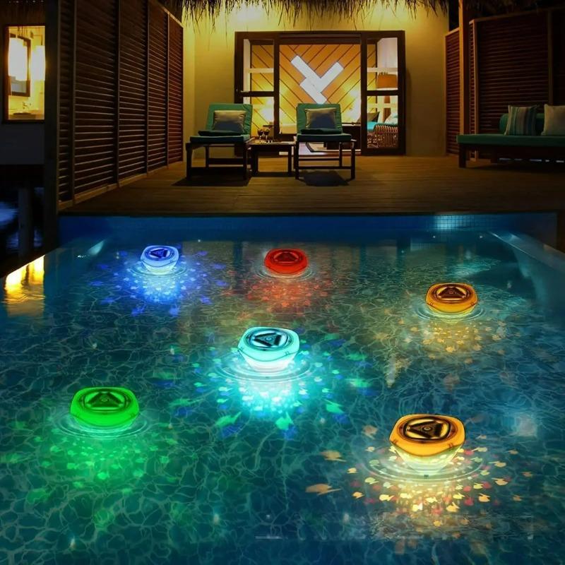 Fish Pattern Swimming Pool Fountain Projector Light Battery Operated Submersible LED Light for Pond Bathtub Hot Tub Spa Kids Gift Party Decor