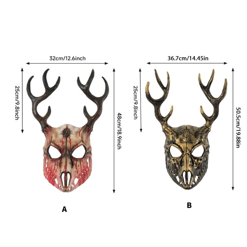 Reindeer Mask Full Face Mask Masquerade Mask Antler Mask Deer Head Mask Halloween Party Mask Carnivals Mask