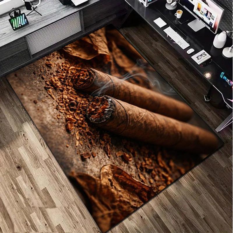 1Pc Cigar Coffee Beans Pattern Rug - Home Decoration Carpet For Living Room Bedroom Flooring Computer Chair Area Rug