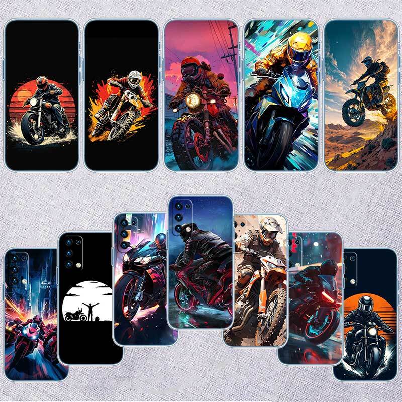 Motorcycle Racing Case for Motorola E7 E22 E20 E13 E15 E22S E30 E40 G10 G20 G04 G22 G23 G05 G75 G35 G55 G6 G7 G8 G9 Plus Power Play