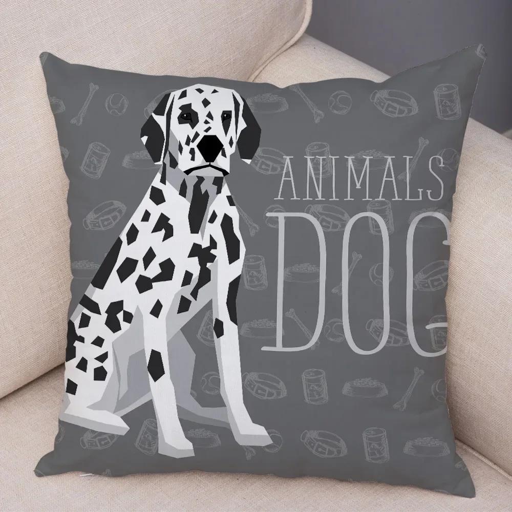 Sofa Home Pillowcase Color Schnauzer Dalmatians Cushion Cover Decorative Cartoon Dog Pet Animal Pillowcase