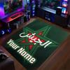 Crystal Velvet Rug Morocco Football Print Custom Name Text Floor Mat Home Decor