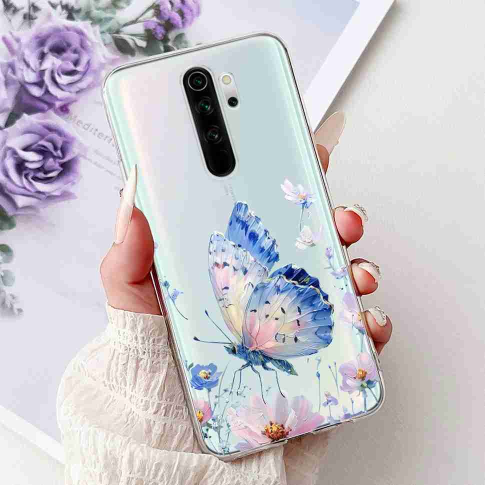 For Xiaomi Redmi Note 8 Pro 6.53" Case Luxury Flower Bow Soft Silicone TPU Cover For Redmi Note8 Pro note 8pro Shockproof Shell