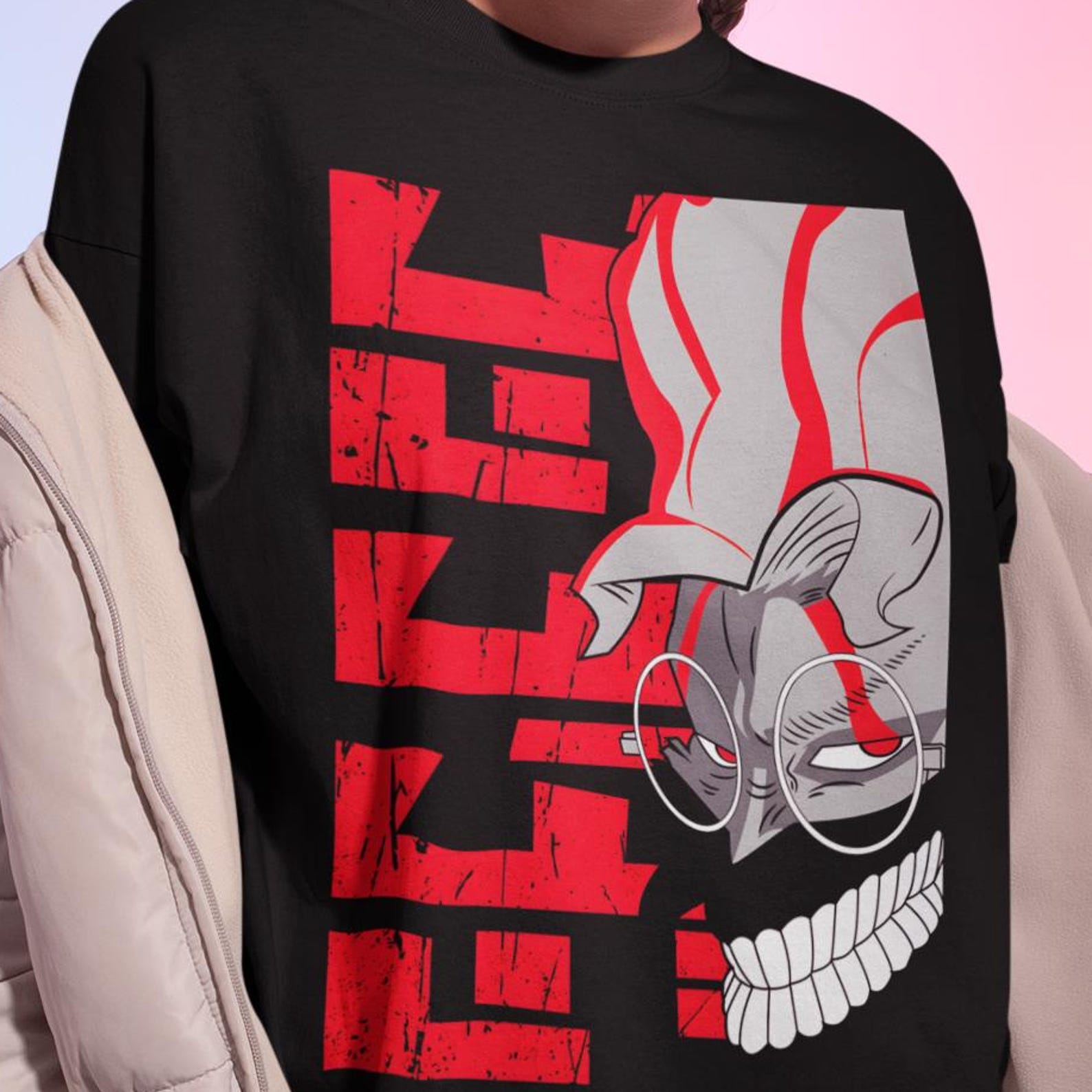Anime Shirt, Vintage Manga Tee, Japanese Graphic Anime T-Shirt, Psychic Power Shirt, Alien Ghost Anime Lovers Tee Special Unisex Manga Shirt S