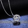 0.5ct Moissanite Necklace for Women Sparkling Simulated Diamond Pendant Beating Heart S925 Silver Fine Jewelry Gift
