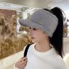 Autumn and Winter Ear Protection Plus Velvet Warm Empty Top Hat with Ponytail and Fashionable Baseball Cap Versatile Women's Cotton Hat New