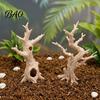 Reptile Hideout Cave 2Pcs 3D Printed Jumping Spider Tree, Hiding Cave, Hermit Crab Climbing Decor for Layered Ecological Tank Decoration Habitat