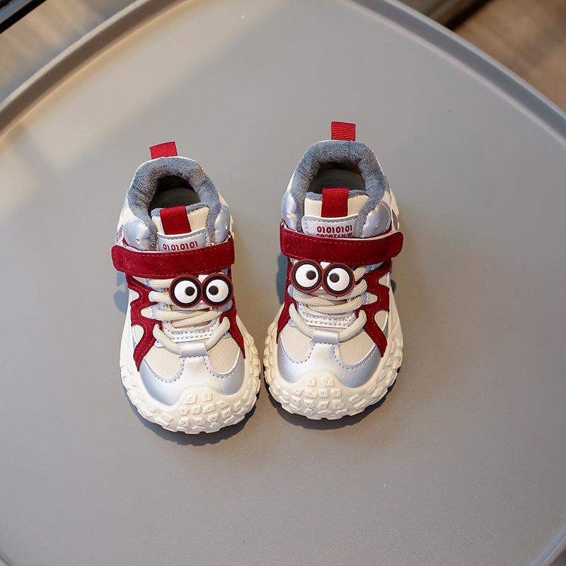 Winter Kids' Sports Shoes: Cozy Velvet-Lined Cartoon Sneakers for Boys & Girls