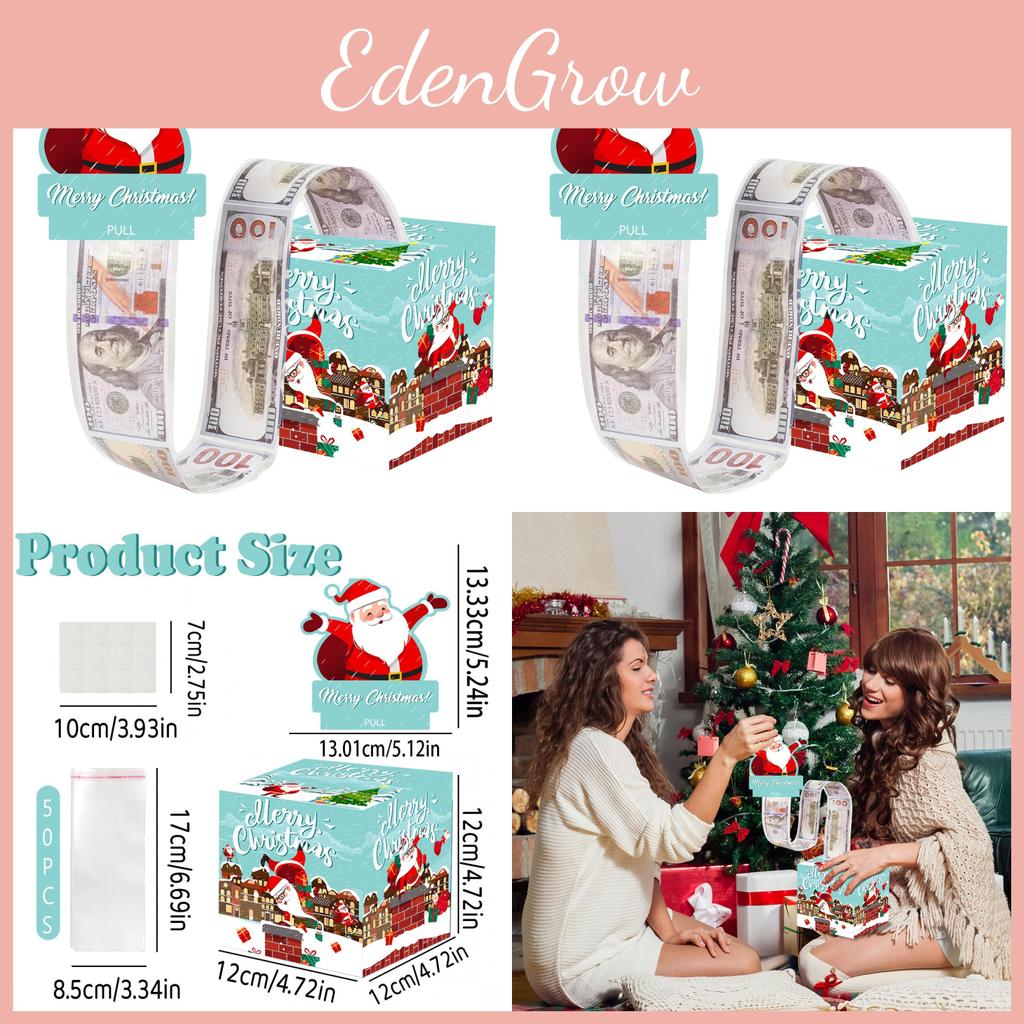 Christmas Santa Blue Theme Cardboard Gift Box Money Box For Festive Giving Gift