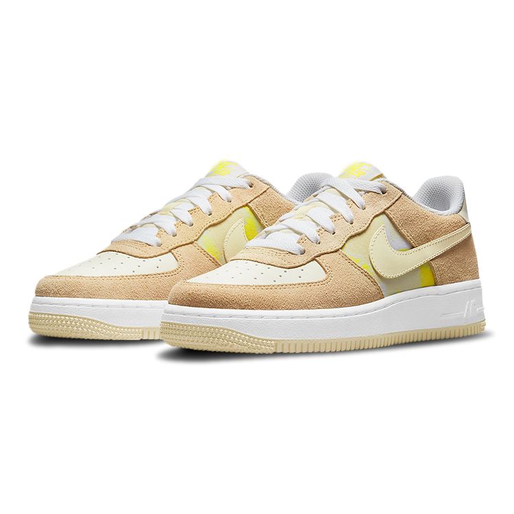 Nike Air Force 1 Low GS Lemon Drop Kinder-Sneaker Weiß Kaschmir DM9476-700