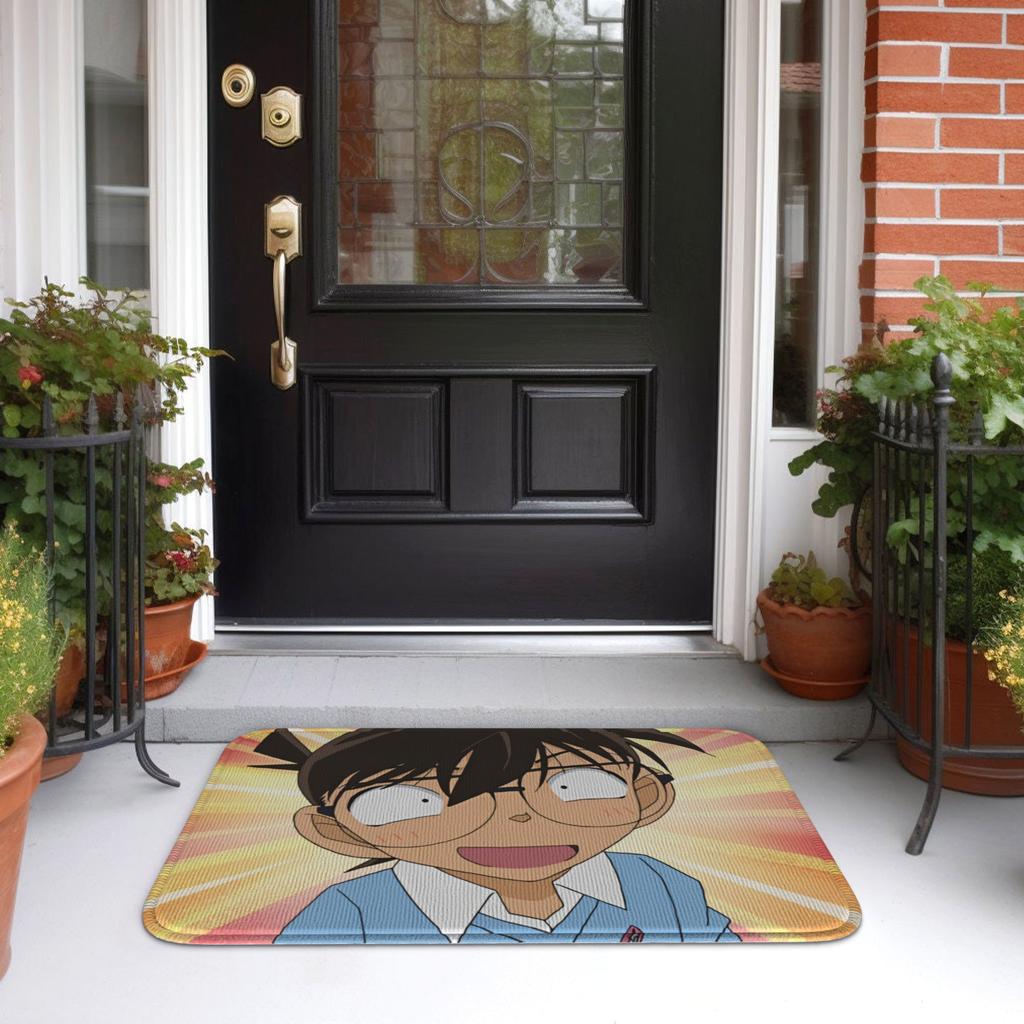 Custom Detectived Anime Conan Doormat Anti-Slip Entrance Welcome Kitchen Bathroom Floor Door Mat Toilet Living Room Carpet Rug