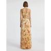 ALC Spaghetti Strap Floral Long Evening Dress - Goddess Style