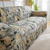 Vintage Printed Sofa Cover With Skirt Hem All-Cover Elastic Sofa Protection Slipcover Anti Slip Wear-Resistant Recliner Covers
