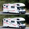 2x Car Red & Grey Stripes Decals Stickers For Caravan Travel Camper Van RV BUS