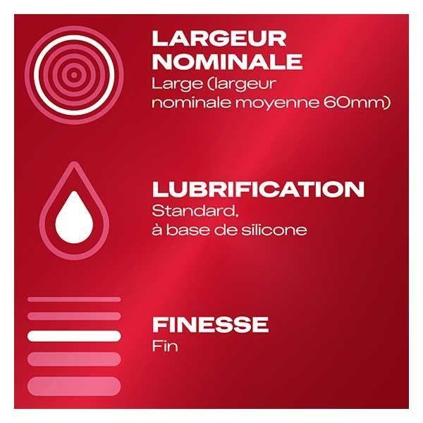 Durex Préservatifs Feeling XL - 10 Préservatifs Fins et Larges