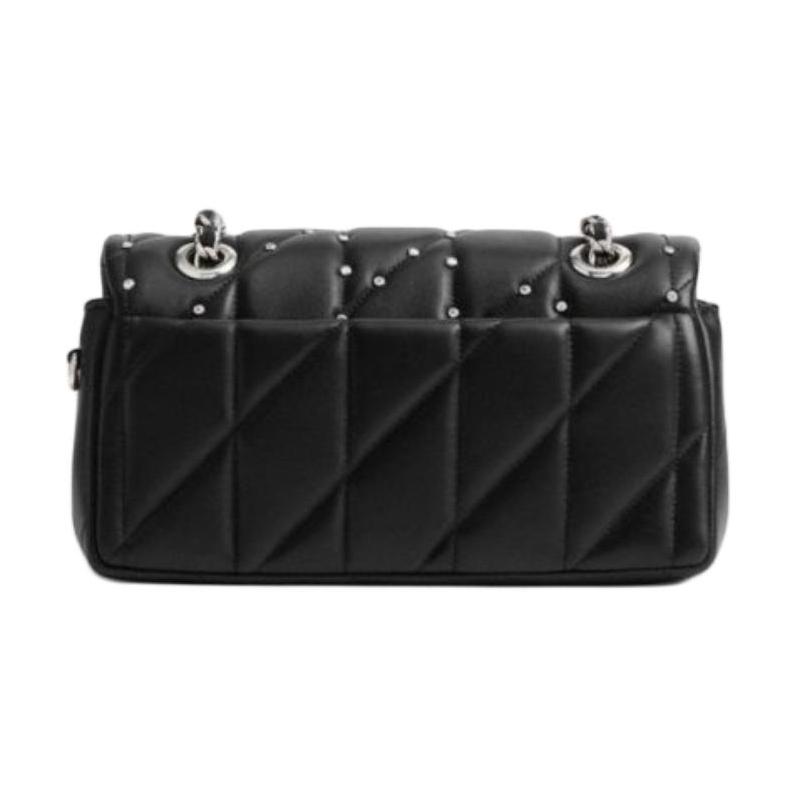 Coach Tabby 20 Rivet Push Lock Sheepskin Crossbody Bag Women's Black