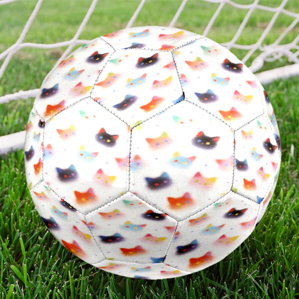 1pc Colorful Cats Theme Soccer Ball Football, Size 5, Lightweight PVC, Outdoor Training Soccer Ball,Gift C65110