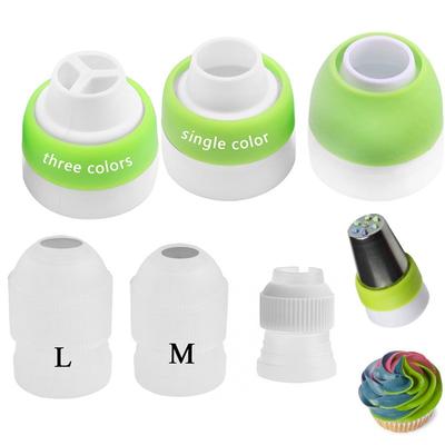 Icing Piping Bag Russian Nozzle Converter Coupler Cake Cream Pastry Bag Nozzle Adapter For Cupcake Fondant Cookie 6pcs