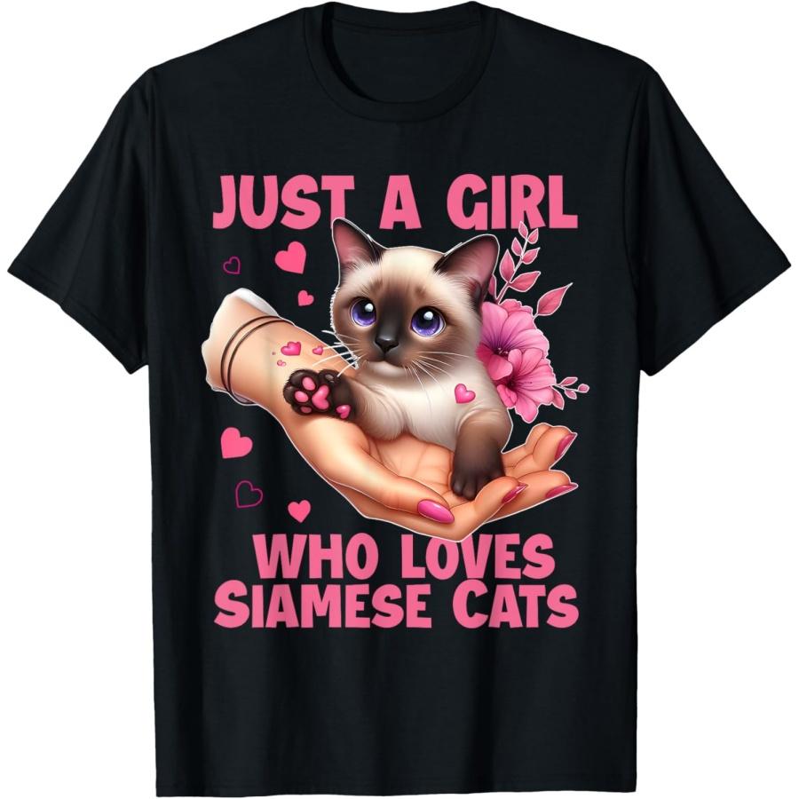 

Just A Girl Who Loves Siamese Cat lover T-Shirt XXXXXL чорний