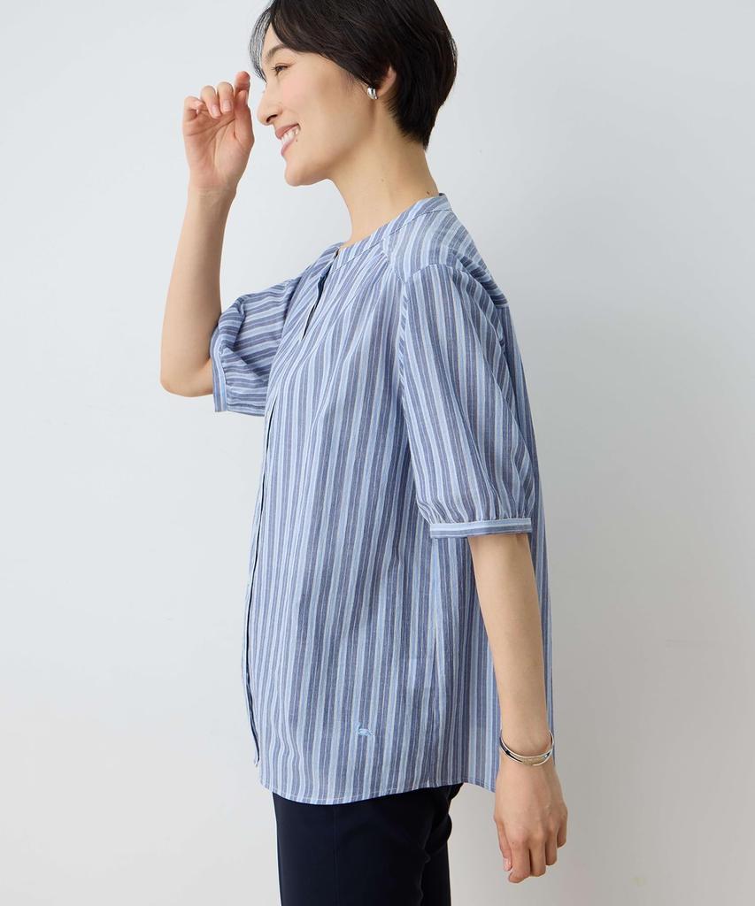 DECOY Organic Cotton Striped Blue Women's Blouse, 493049,