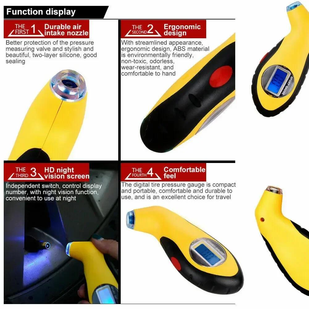 LCD Digital Tire Gauge: Compact Pressure Monitor for Car & Motorcycle Maintenance